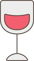 Drink Or Wine Glass Icon In Red And Gray Color. vector