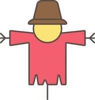 Scarecrow Icon In Flat Style. vector