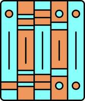 Ring Binder Icon in Cyan and Orange Color. vector