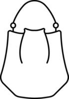 Handbag Icon In Black Outline. vector