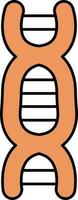 DNA Structure Icon in Orange and Black Color. vector