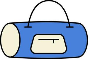 Duffle Bag Icon In Blue And Beige Color. vector