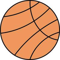 plano estilo baloncesto icono en naranja y negro color. vector