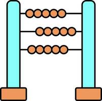 Flat Style Abacus Icon in Orange and Turquoise Color. vector