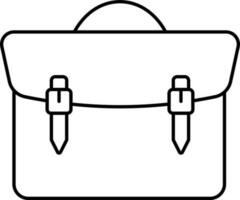 Briefcase Icon In Black Line Art. vector