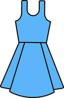 Modern Dress Icon Or Symbol In Blue Color. vector