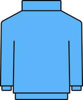 Turtleneck Sweater Icon In Blue Color. vector