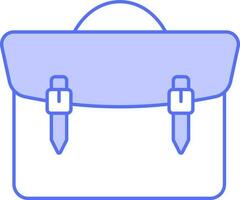 maletín icono en azul y blanco color. vector