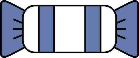 Candy Or Toffee Icon In Blue And White Color. vector