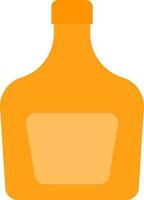 Isolated Whiskey Bottle Icon in Yellow Color. vector