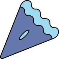 Pizza Slice Icon In Blue Color. vector