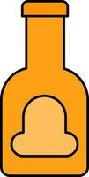 Isolated Yellow Color Bottle Icon in Flat Style. vector