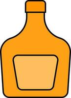 Isolated Whiskey Bottle Icon in Yellow Color. vector