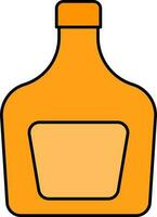 Isolated Whiskey Bottle Icon in Yellow Color. vector