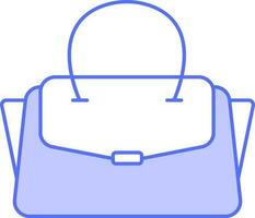 Ladies Handbag Icon In Blue And White Color. vector