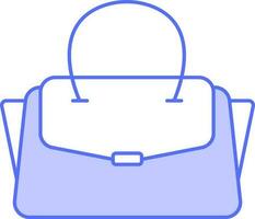 Ladies Handbag Icon In Blue And White Color. vector