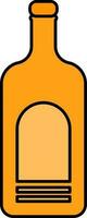 Isolated Bottle Icon in Yellow Color Flat Style. vector