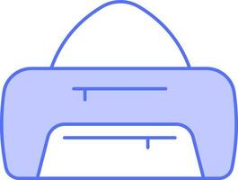 Duffle Bag Icon In Blue And White Color. vector