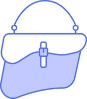 Ladies Handbag Icon In Blue And White Color. vector