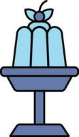Pudding Jelly Stand Icon In Blue Color. vector