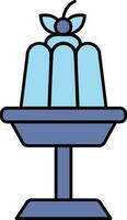 Pudding Jelly Stand Icon In Blue Color. vector