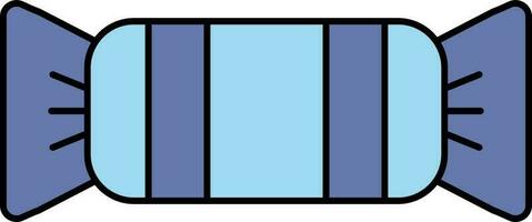 Candy Or Toffee Icon In Blue Color. vector