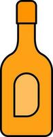 Isolated Yellow Color Beer Bottle Icon. vector