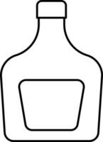 Whiskey Bottle Icon in Black Outline. vector