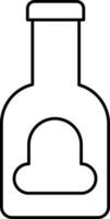 Isolated Bottle Icon in Thin Line Art. vector