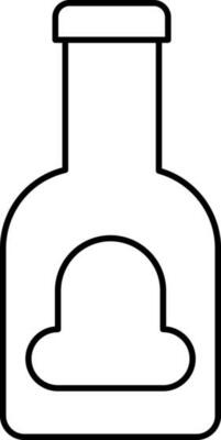 Isolated Bottle Icon in Thin Line Art.