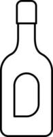 Isolated Beer Bottle Icon in Line Art. vector