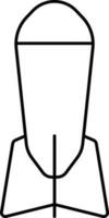 Mortar Bomb Icon In Black Line Art. vector