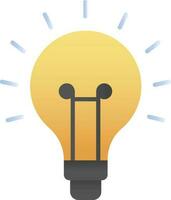 Light Bulb Icon In Yellow And Black Color. vector