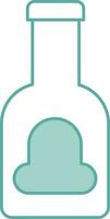 Isolated Green And White Color Bottle Icon in Flat Style. vector