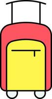 Trolley Bag Icon In Red And Yellow Color. vector