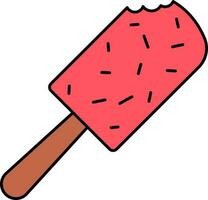 Popsicle Icon In Red And Brown Color. vector
