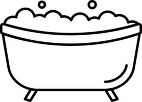 Bathtub Icon Or Symbol In Stroke Style. vector