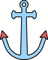 Anchor Icon In Blue And Red Color. vector