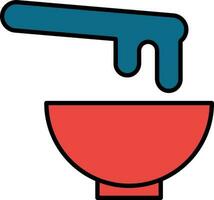 Illustration Of Waxing Icon In Blue And Red Color. vector