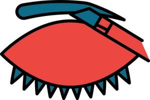 Eye Incision Icon In Blue And Red Color. vector