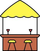 Stall Icon In Yellow And Brown Color. vector