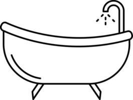 Vector Illustration Of Bathtub In Flat Style.