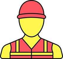 Faceless Rescue Man Icon In Red And Yellow Color. vector