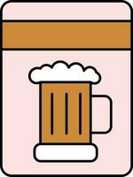 Beer Card Icon in Brown and Pink Color. vector