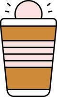 Flat Style Beer Pong Brown and Pink Icon. vector