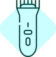 Blue Line Art Trimmer Icon On Sqaure Background. vector