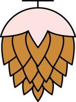 Brown and Pink Hops Icon in Flat Style. vector
