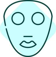 Blue Thin Line Art Face Pack Sqaure Icon Or Symbol. vector