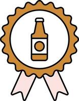 Vector Illustration of Bottle Symbol On Badge Medal.