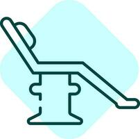 Thin Line Piercing Chair Blue Square Icon. vector